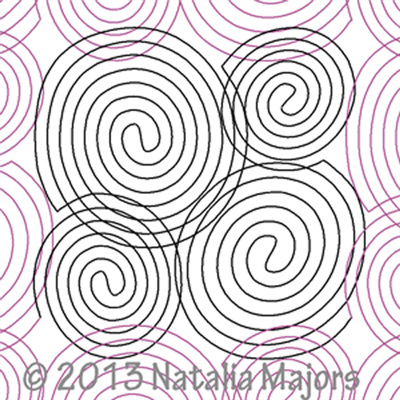 Digital Quilting Design Geometry Swirlsby Natalia Majors.