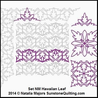 Digital Quilting Design Hawaiian Leaf Set by Natalia Majors.
