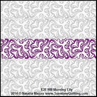 Digital Quilting Design Morning Lily  Border or E2E by Natalia Majors.