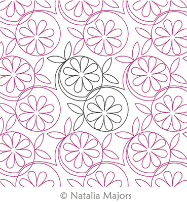 Digital Quilting Design Orange Blossom by Natalia Majors.