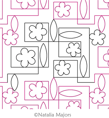Digital Quilting Design Simply Flowers E2E by Natalia Majors.