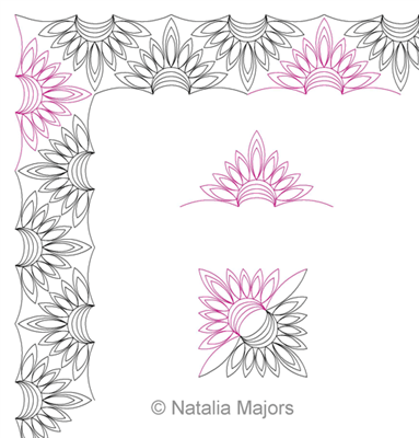 Digital Quilting Design Sunrise Triangle 1 by Natalia Majors.