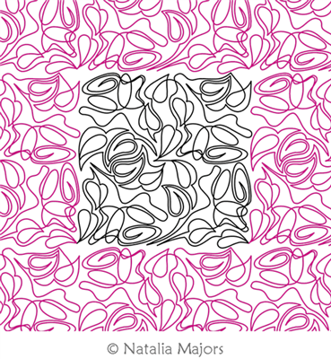 Gypsy Roses by Natalia Majors. This image demonstrates how this computerized pattern will stitch out once loaded on your robotic quilting system. A full page pdf is included with the design download.