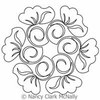 Digital Quilting Design Nancy's Blossoms Block 3 by Nancy Clark McNally.