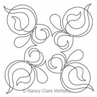 Digital Quilting Design Swoops and Swirls Block 4 by Nancy Clark McNally.