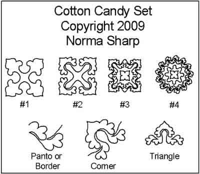 Digital Quilting Design Cotton Candy Set by Norma Sharp.