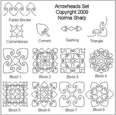 Digital Quilting Design Norma's Fleur de Lis Set by Norma Sharp.