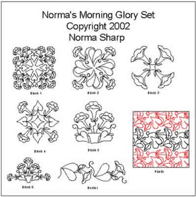 Digital Quilting Design Norma's Morning Glory Set by Norma Sharp.