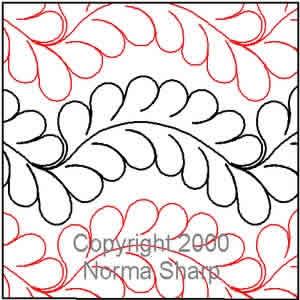 Digital Quilting Design Scallop Feather panto by Norma Sharp.