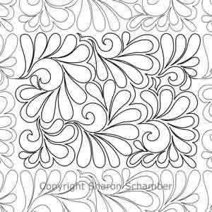 Digital Quilting Design Scrolled Feathers B2B by Sharon Schamber.