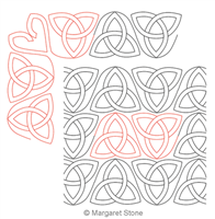 Digital Quilting Design Celtic Knot Panto or Border and Corner by Peg Stone.