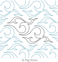 Digital Quilting Design Nouveau Waves by Peg Stone.