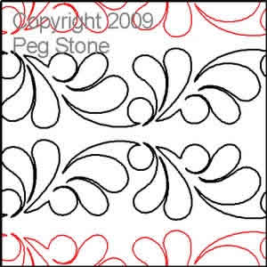Digital Quilting Design Double Feather by Peg Stone.