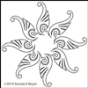 Digital Quilting Design Bohemian Tulip Motif 8 by Ronda Beyer.