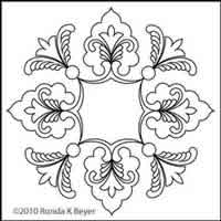 Digital Quilting Design Cathedral Lace Block 6 by Ronda Beyer.