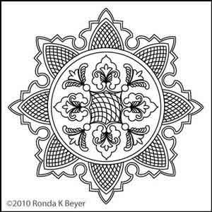 Digital Quilting Design Cathdral Lace Wholecloth by Ronda Beyer.