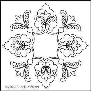 Digital Quilting Design Cathedral Lace Block 5 by Ronda Beyer.