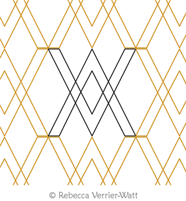 Turn Grid by Rebecca Verrier-Watt. This image demonstrates how this computerized pattern will stitch out once loaded on your robotic quilting system. A full page pdf is included with the design download.