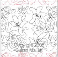 Digital Quilting Design Roses and Lillies by Susan Mallett.