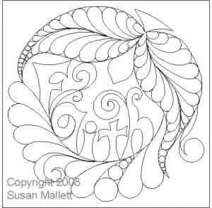 Digital Quilting Design Wreath Faith by Susan Mallett.