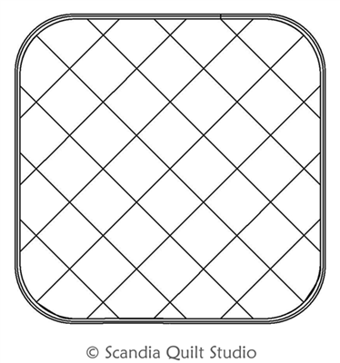 Digital Quilting Design 8 Inch Rounded Corners Potholder Crosshatch by Scandia Quilt Studio