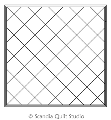 Digital Quilting Design 8 Inch Square Potholder Crosshatch by Scandia Quilt Studio