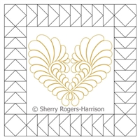 Digital Quilting Design Goosebumps Single Frame and Feather Heart Set by Sherry Rogers-Harrison.