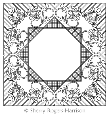 Moose Feathers Frame with Double Cross-Hatching Full by Sherry Rogers-Harrison.