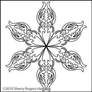 Digital Quilting Design Feathered Fleur Motif 8 by Sherry Rogers-Harrison.