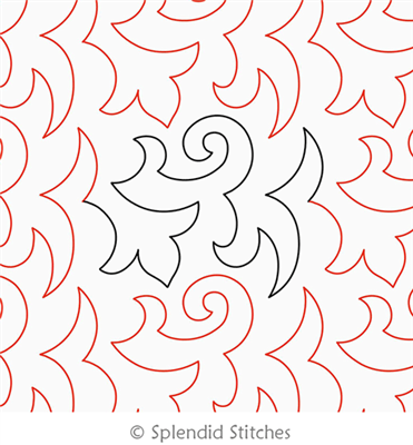 Digital Quilting Design Fleur de Swirl by Splendid Stitches.