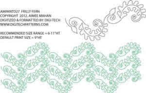 Digital Quilting Design Frilly Fern Panto by Splendid Stitches.