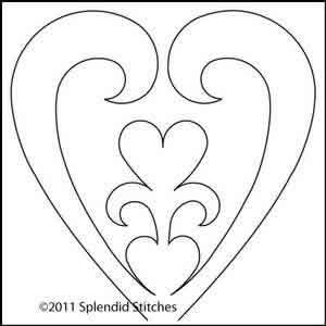 Digital Quilting Design Heart of My Heart 11 by Splendid Stitches.