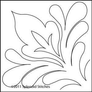 Digital Quilting Design Leaf Arabesque Quarter by Splendid Stitches.