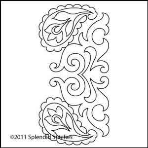 Digital Quilting Design Paisley Wholecloth Motif V3 by Splendid Stitches.