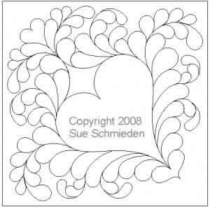 Digital Quilting Design Feathered Heart- Sue's Sampler by Sue Schmieden.