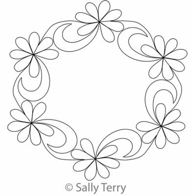 Digital Quilting Design Eastern Garden Wreath 1 by Sally Terry.