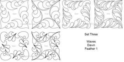 Digital Quilting Design Set Three Terry Twist Blocks by Sally Terry.