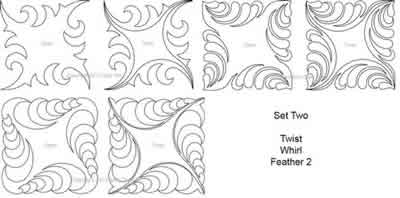 Digital Quilting Design Set Two Terry Twist Blocks by Sally Terry.