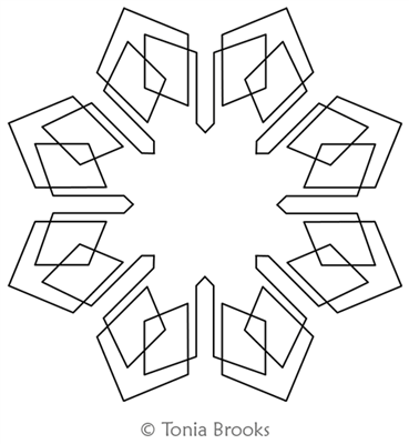 Deco Foxy Block by Tonia Brooks. This image demonstrates how this computerized pattern will stitch out once loaded on your robotic quilting system. A full page pdf is included with the design download.