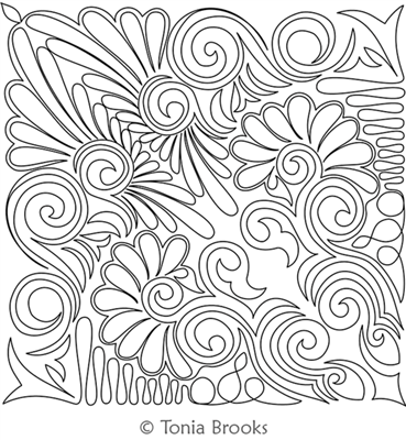 Graffito ATO Block by Tonia Brooks. This image demonstrates how this computerized pattern will stitch out once loaded on your robotic quilting system. A full page pdf is included with the design download.