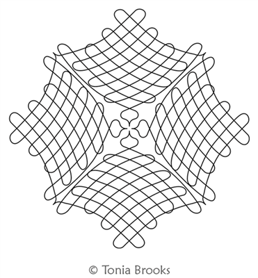 Graffito Cross Hatch Block by Tonia Brooks. This image demonstrates how this computerized pattern will stitch out once loaded on your robotic quilting system. A full page pdf is included with the design download.