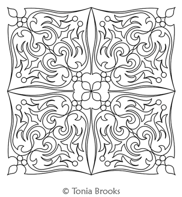 Felicity Block 8 by Tonia Brooks. This image demonstrates how this computerized pattern will stitch out once loaded on your robotic quilting system. A full page pdf is included with the design download.