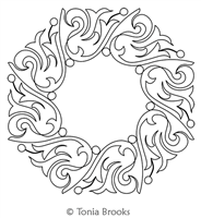 Felicity Wreath by Tonia Brooks. This image demonstrates how this computerized pattern will stitch out once loaded on your robotic quilting system. A full page pdf is included with the design download.