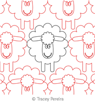 Digital Quilting Design Baabara the Sheep by Tracey Pereira.