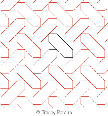 Chisel Point by Tracey Pereira. This image demonstrates how this computerized pattern will stitch out once loaded on your robotic quilting system. A full page pdf is included with the design download.