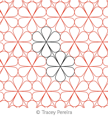 Daisy May by Tracey Pereira. This image demonstrates how this computerized pattern will stitch out once loaded on your robotic quilting system. A full page pdf is included with the design download.