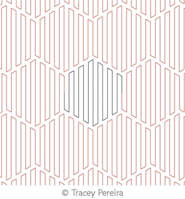 Hexy Stripes by Tracey Pereira. This image demonstrates how this computerized pattern will stitch out once loaded on your robotic quilting system. A full page pdf is included with the design download.