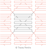 Modern Spools Border 1 by Tracey Pereira. This image demonstrates how this computerized pattern will stitch out once loaded on your robotic quilting system. A full page pdf is included with the design download.