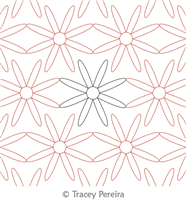 Digital Quilting Design Retro Flower by Tracey Pereira.