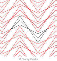 Triple Triangles by Tracey Pereira. This image demonstrates how this computerized pattern will stitch out once loaded on your robotic quilting system. A full page pdf is included with the design download.